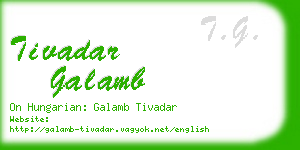 tivadar galamb business card